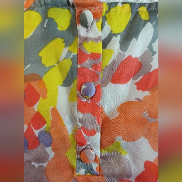 F&F Floral Pastel Pleated Garden Camisole Blouse - Picture 5 of 9